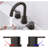 Oil Rubbed Bronze 2 Handle 8 Inch Widespread Lavatory Faucet With 360 Swivel, Easy - To Install Pop Up Drain And Lead Design For Bathrooms 3 Hole Vanity Sink Swivel Spout, Installation-121597147