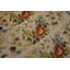 Antique Ivory European Floral Pattern English Victorian Needlepoint Carpet