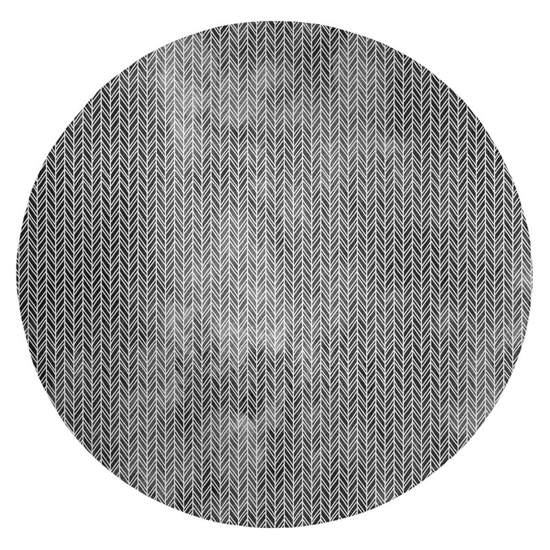 Tapis chevrons area black, Rond 5 pi