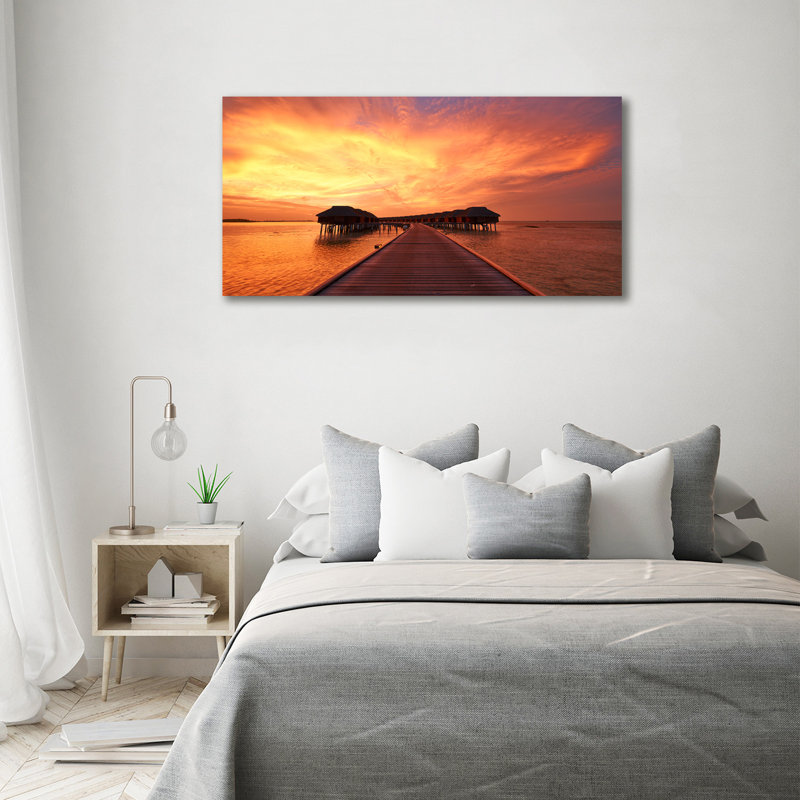 Maldives Bungalows - Wrapped Canvas Print