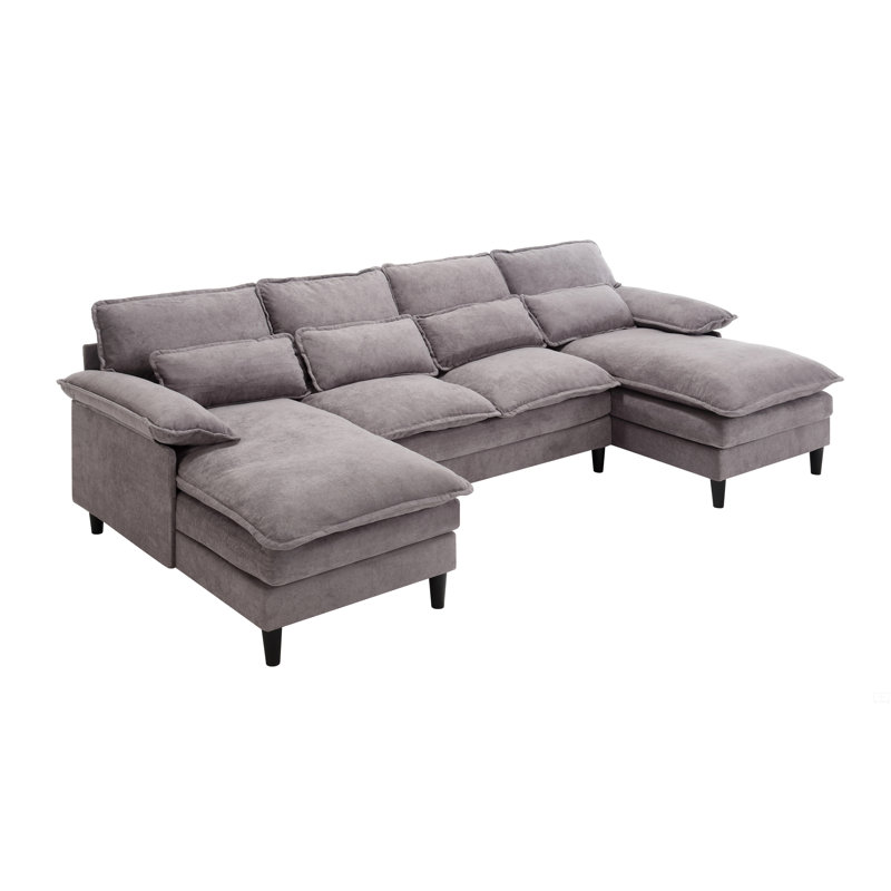 Canapé modulaire en U en forme de U, canapé d'angle avec coussins de taille 4 pièces