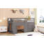 Lit mezzanine simple avec armoire et tablette