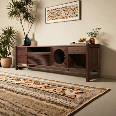 European style solid wood TV stand