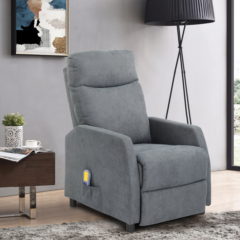 Upholstered Heated Massage Chair, Grey