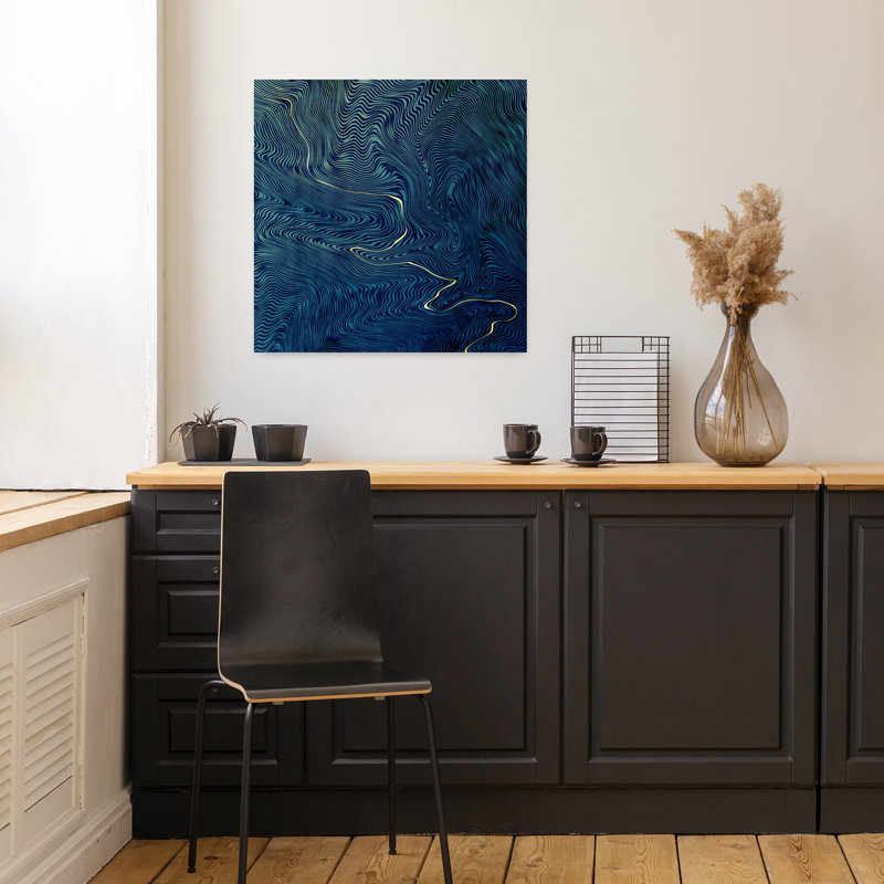 Art contemporain, paysage contemporain, abstrait, élégant et moderne, H 18 po x l 18 po