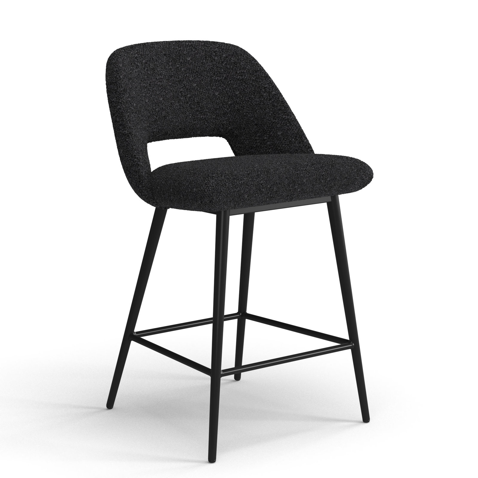 Valdez Boucle Bar & Counter Stool, Counter Height (23” Seat Height), Black Boucle