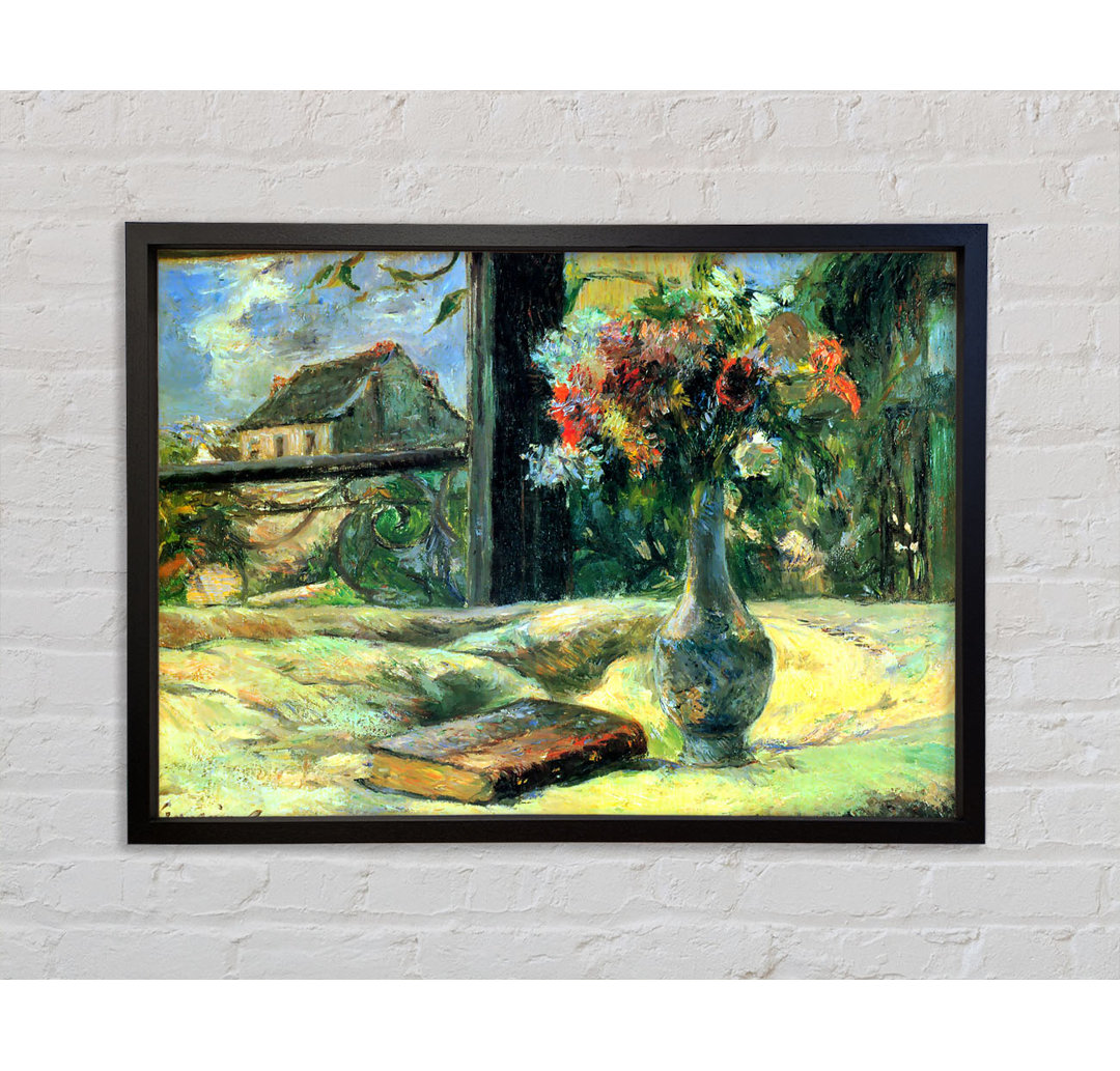 Blumenvase im Fenster von Paul Gauguin - Einzelner Bilderrahmen Kunstdrucke auf Leinwand