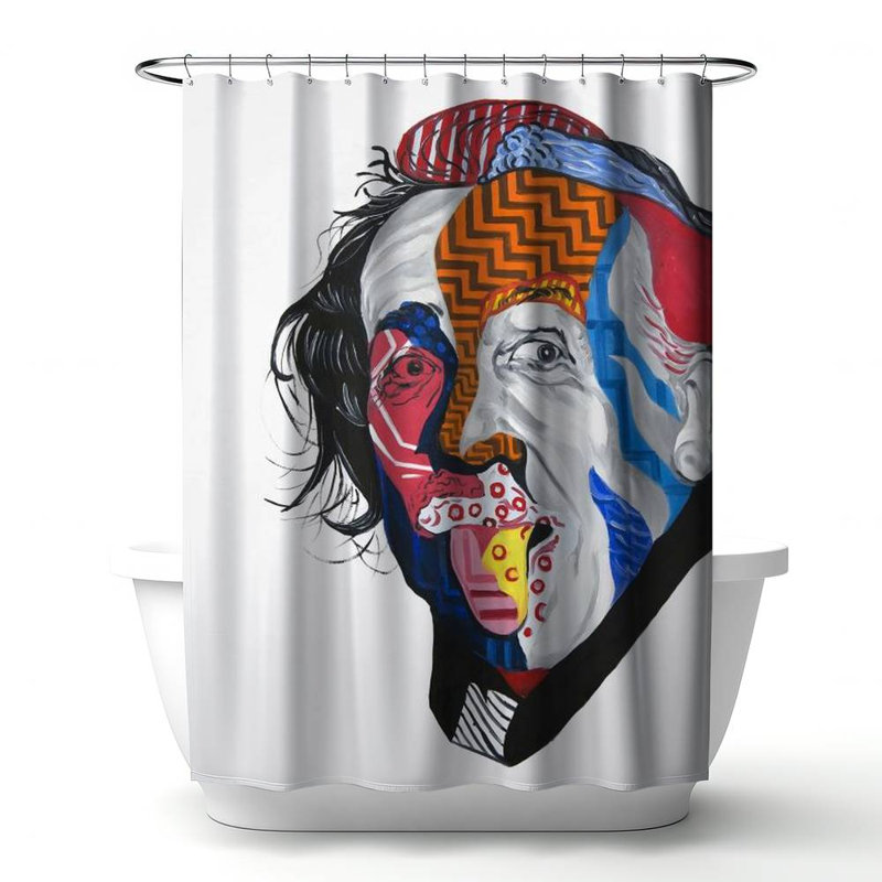 Shower Curtain PO4 – Polyester Shower Curtain, Dye Sublimation Print, 71" W × 74" L