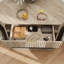Meuble de rangement de 44,6 po en MDF avec tiroir cannelé et table de bout pour chenil pour animaux de compagnie
