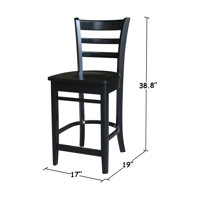 Counter Height Extendable Solid Wood Dining Set, 5 Pieces, Black