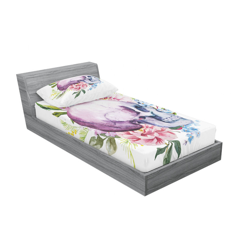 Microfiber Floral Sheet Set, Twin XL Sheet Set with Fitted Sheet
