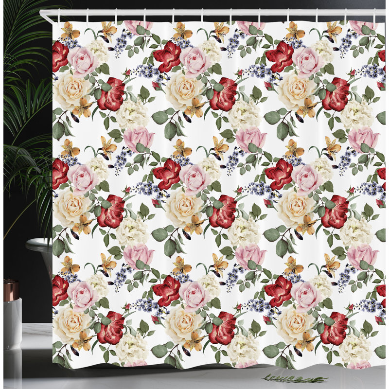 Shower Curtain with Hooks Included, 70"H x 69"W