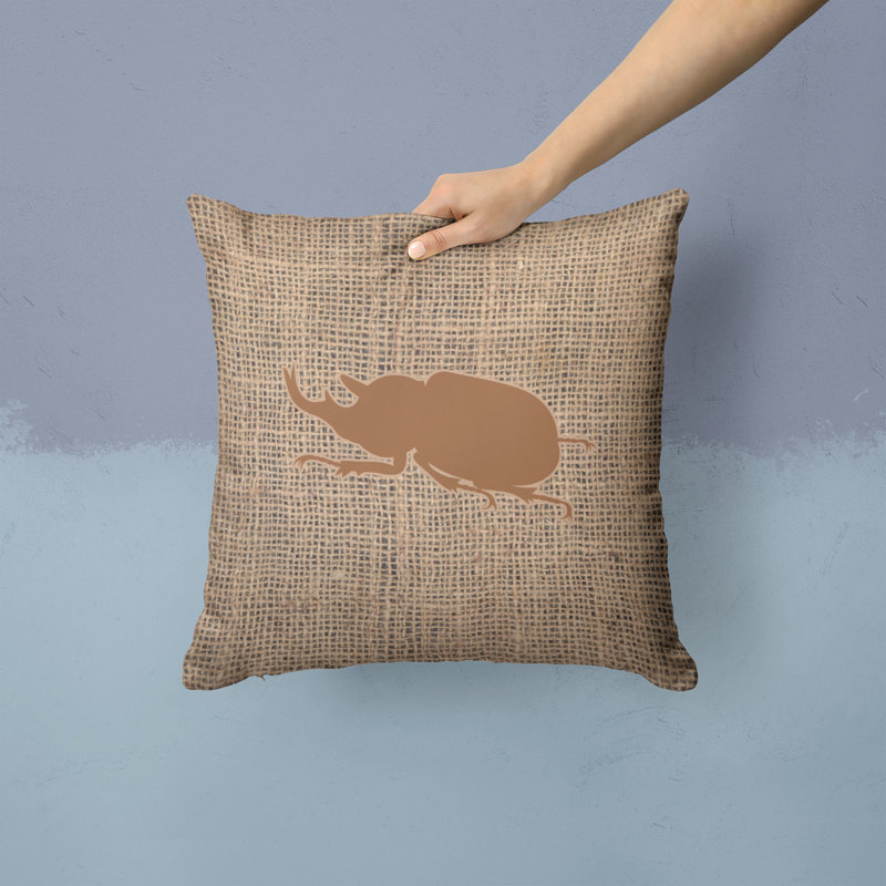 Coussin décoratif intérieur / extérieur Beetle, H 14 po x l 14 po x P 4 po, Brun
