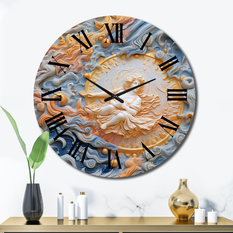 Horloge murale crème en métal, Très grand
