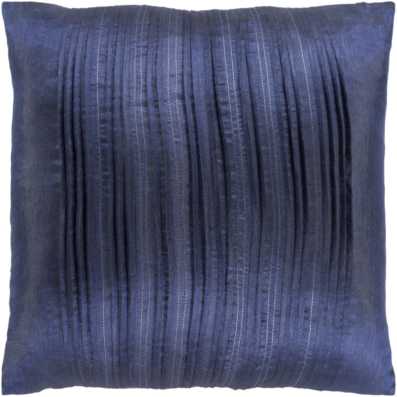 Yasmine 20" x 20" Blue Woven Polyester Throw Pillow