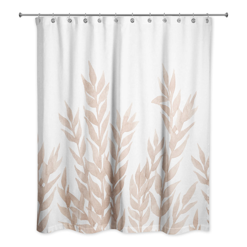Rideau de douche simple à motif floral séché