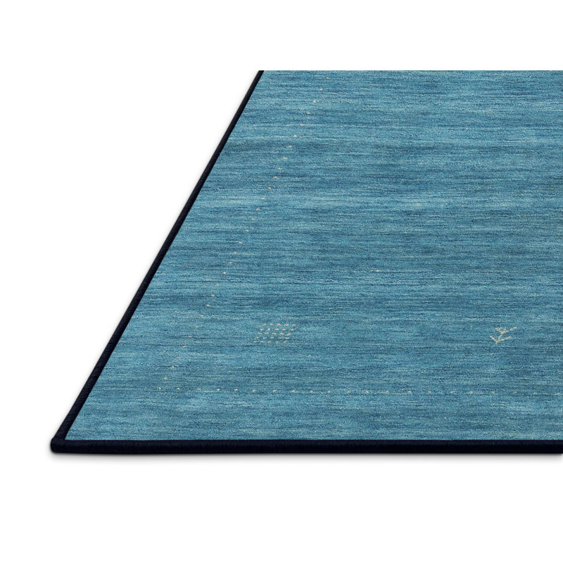Tapis de zone bleu contemporain, Rectangle 8 pi x 12 pi