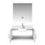 Meuble-lavabo gris foncé 36 po, surface en quartz blanc, robinet, po Miroir à DEL - résistance aux taches et durabilité de la baignoire avec dessus, matériau durable-1629647943