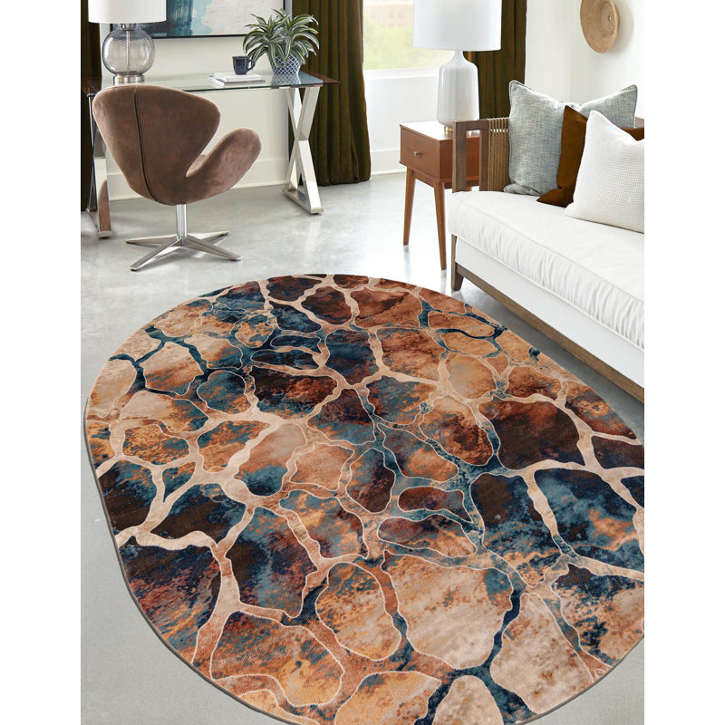 Brantlie Abstract Indoor Rug, Oval 7'10" x 10'