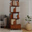 Étagère de rangement à 5 niveaux avec roulettes, bibliothèque rotative, bibliothèque d'angle à affichage 360 °-1296214943