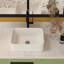 Lavabo de salle de bain en céramique 16 po x 12 po, blanc - moderne, teinté, lavabo sur comptoir blanc, salle de bain, comptoir