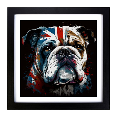 British Bulldog Expressionism Framed Print