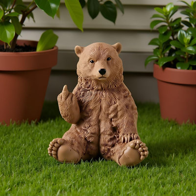 JFSM INC. Statue de jardin en forme d'ours brun de 12 pouces
