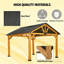 Abri de jardin durable à toit rigide, structure en bois d'acier, abri extérieur rustique