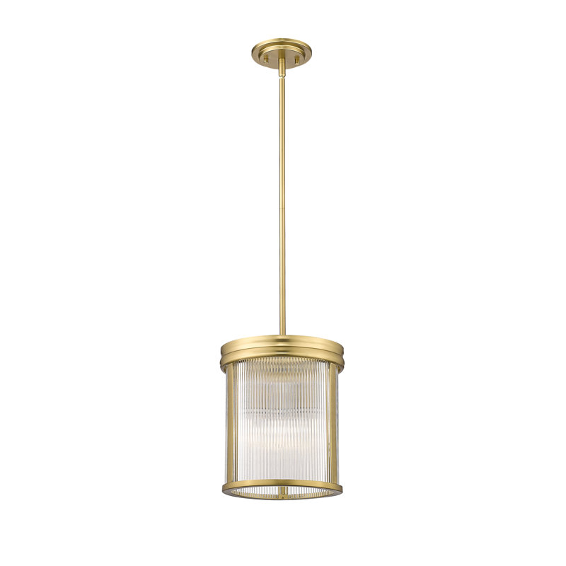 Luminaire suspendu tambour 3 lumières Swati, Or moderne