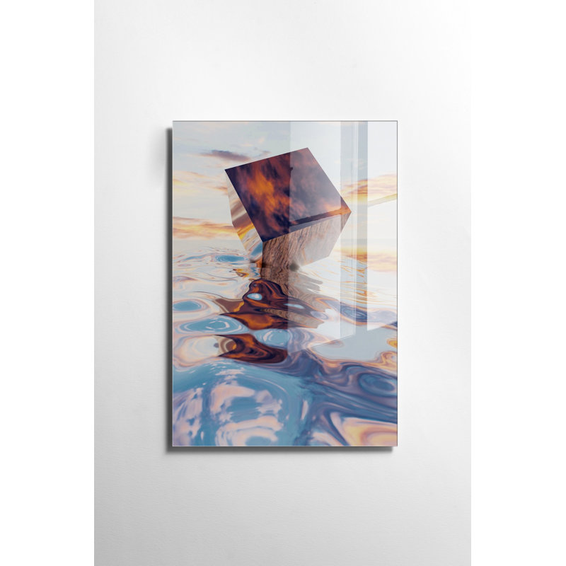 Superbe peinture murale en verre trempé 27,6 po x 39,4 po | 100% verre trempé, épaisseur: 0,16 pouce | Décoration élégante pour le salon ou le bureau, durable et facile à nettoyer, idée de cadeau parfaite