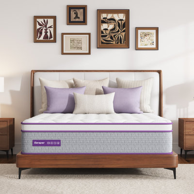 Pillow Top Medium Hybrid Mattress – AeroChar Bamboo Charcoal Foam, 5-Zone Support,