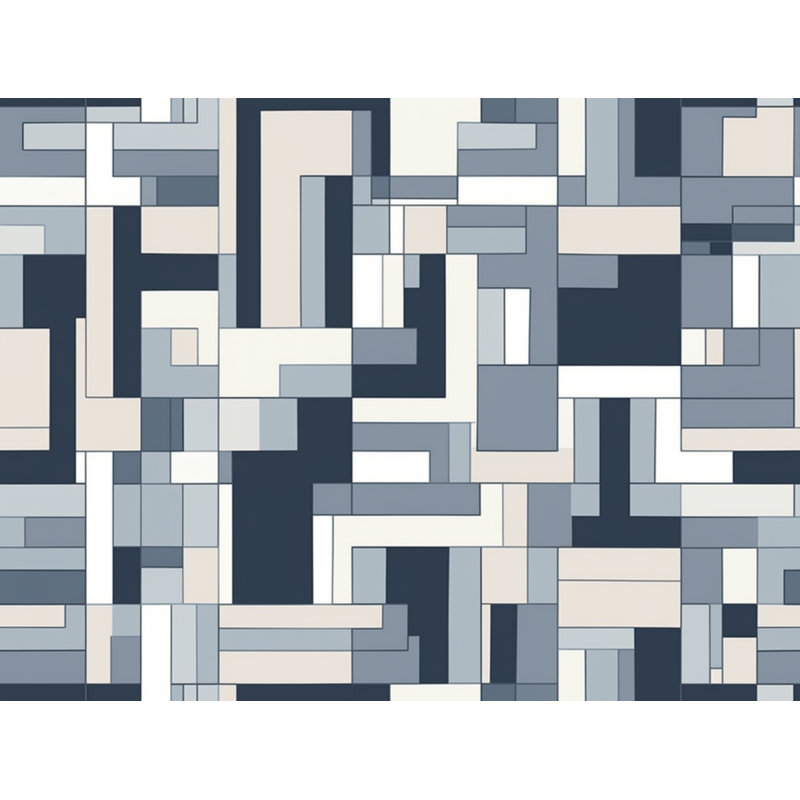 Kryslin Shower Curtain Pattern Bath Mat Bathroom Decor Grey/Navy, H 93 po x l 70 po
