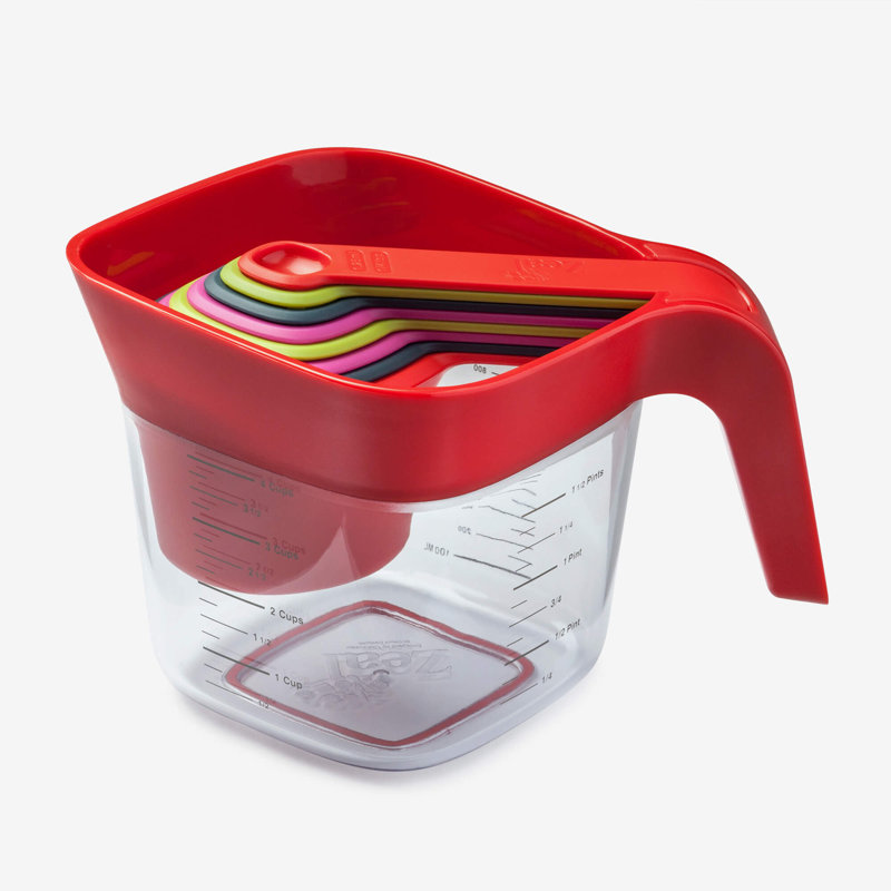 Stack & Store Measuring Jug & Spoon Set, Red