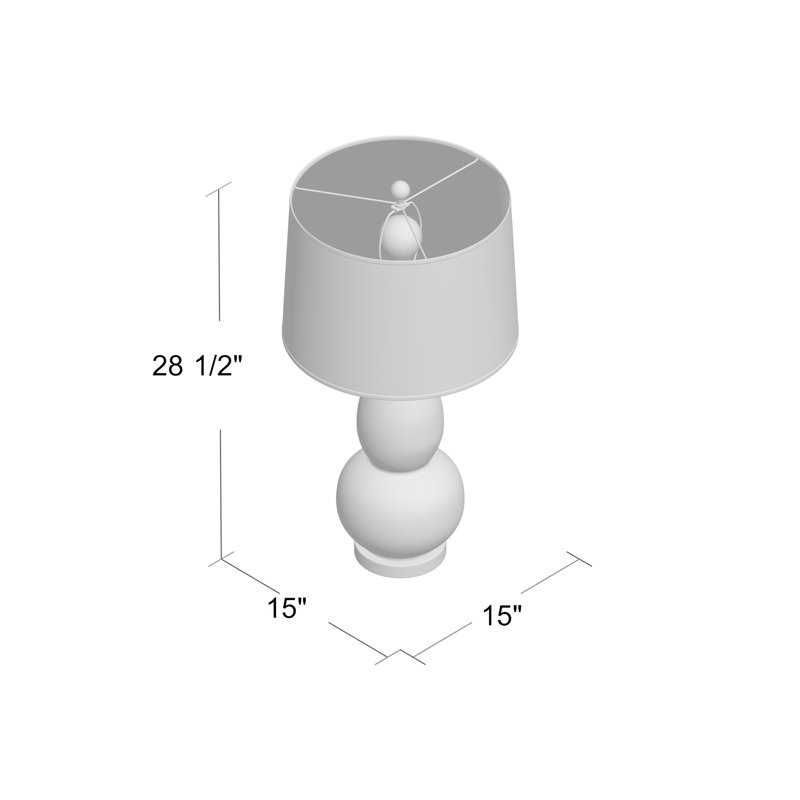 Ensemble de lampes de table de 28,5 po Parkston, Transparent / Abat-jour blanc