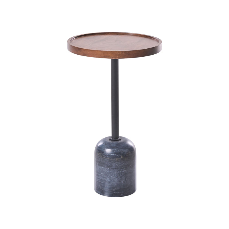 Pedestal End Table, Black/Grey