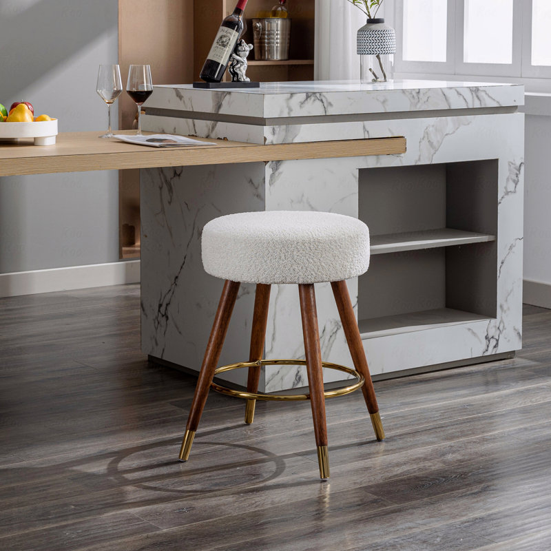 Tabouret à hauteur de comptoir rembourré Boucle, pivotant à 360 °