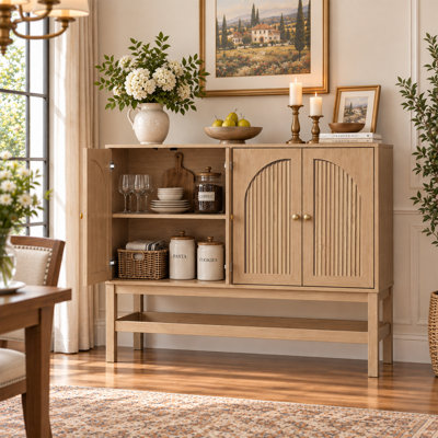 Buffet à arc cannelé de 120 cm de large avec tablette ajustable