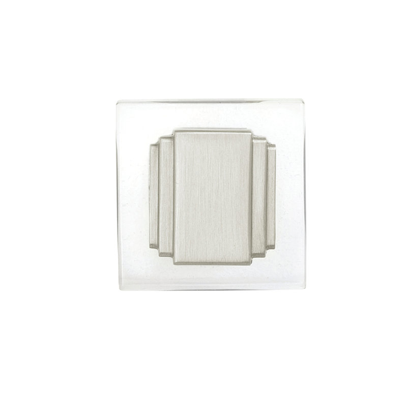 Poignée carrée de 1-1 / 4 po Belleclaire, Nickel satiné