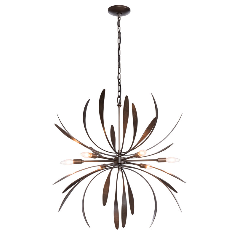 Dahlia Sputnik Sphere Chandelier, Dark Smoke, 28.2" H x 32.7" W x 32.7" D