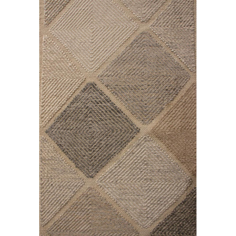 Scandinavian Style Flat-Weave Gray Blue Geometric Pattern By Rug & Kilim, Runner 12' x 16'