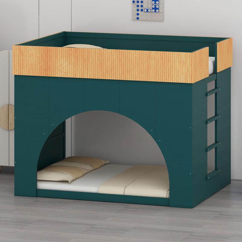 Lit superposé avec éclairage DEL modulaire et silhouette semi-circulaire pour chambres d'enfants modernes, Full