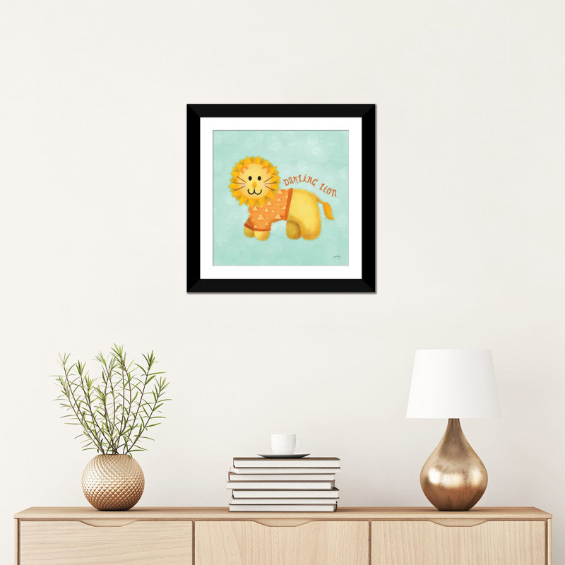 «Baby Safari II», art sur toile, H 24 po x l 24 po x P 1 po, Papier d'art encadré noir