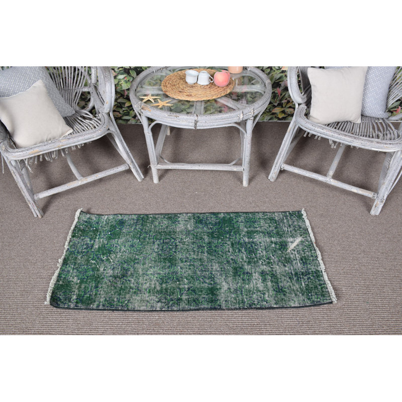 Handmade Green Overdyed Oushak Antique Rug - Ideal Gift for Home Decor Enthusiasts