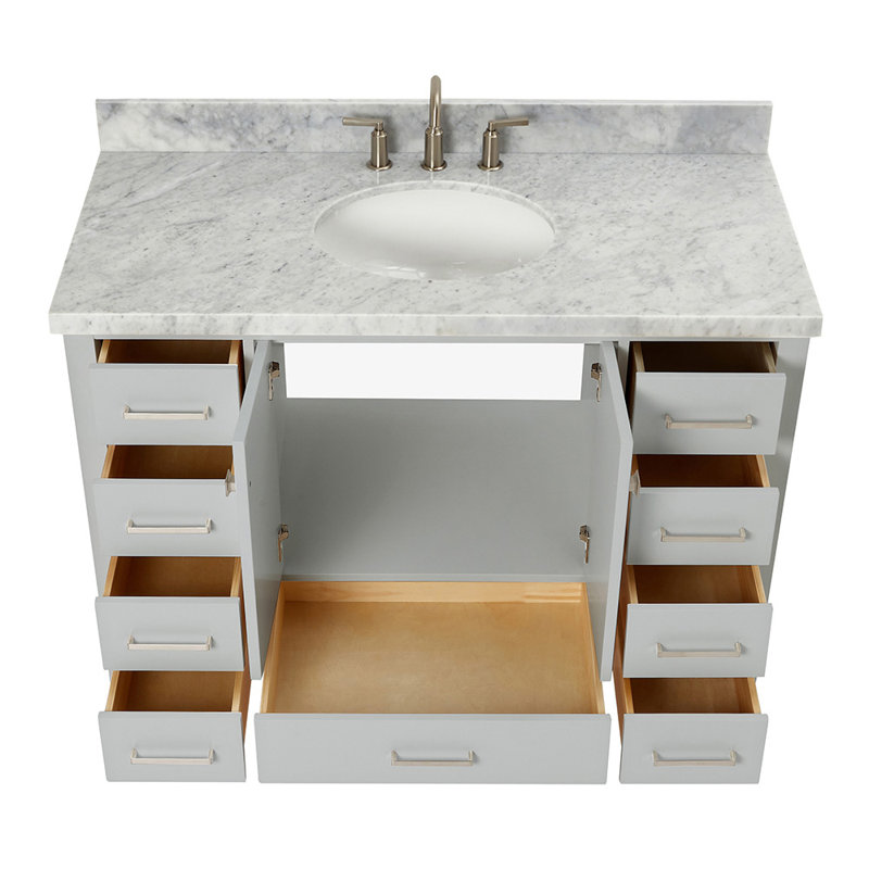 Ensemble de meuble-lavabo simple 49 po Cambridge, Oval, Gris