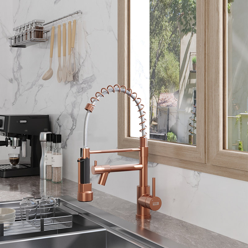 Belfry Kitchen Marhta Kitchen Faucet, Rose 