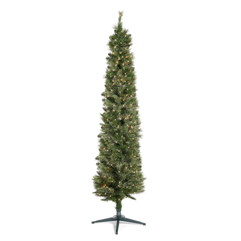 Home Heritage Stanley Pine Artificial Christmas Tree, 7' with Metal Base Stand