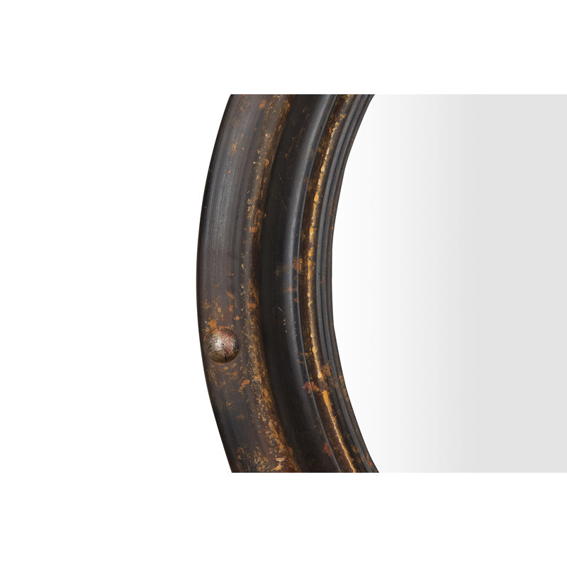 Miroir mural rond, rouille