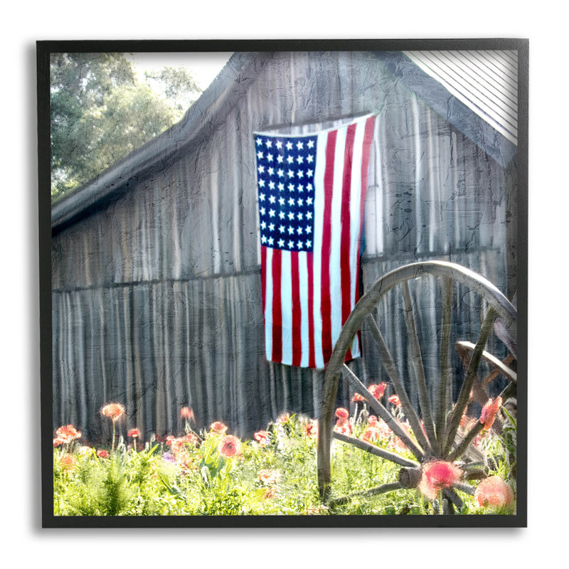 Art de giclée Americana, Giclée encadrée noir minuit, H 12 po x l 12 po x P 1,5 po
