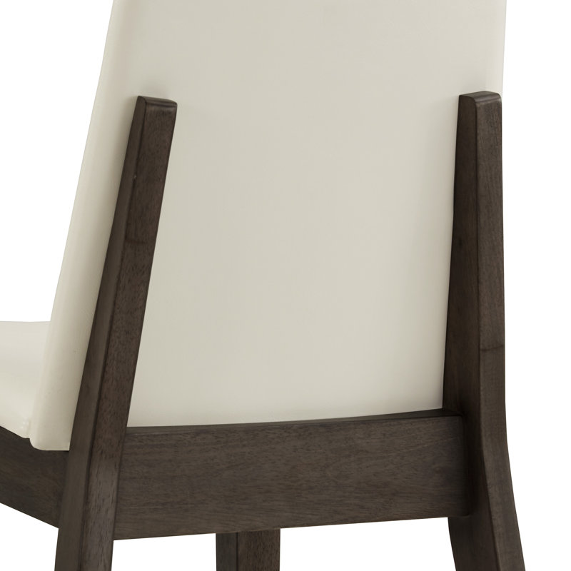 Patino 72" Rectangular Wood Dining Set With Vegan Leather Upholstered Chairs, Gray