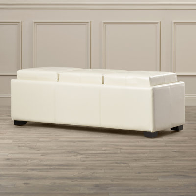 Faux Leather Ottoman